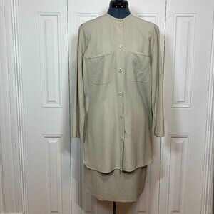 Liz Claiborne Taupe Skirt Suit  Skirt Sz 12 Jacket Sz M Rayon/Wool Blend